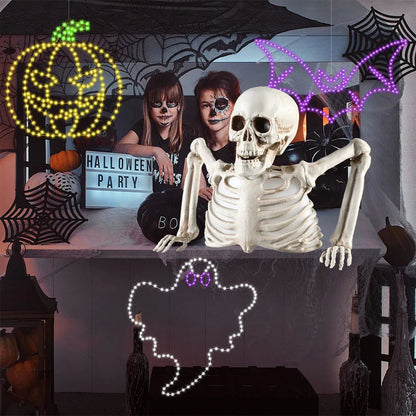 Glowing Skeleton Head Halloween Decoration