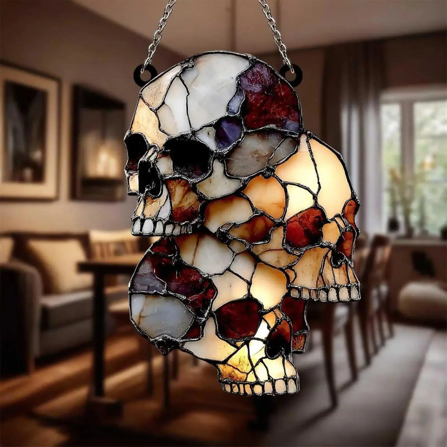 Hanging Skeleton Head Halloween Skull Decoration