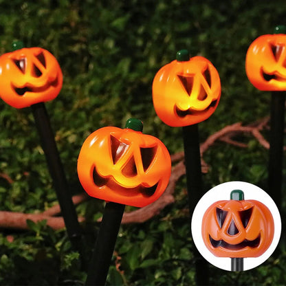Lighted Halloween Pumpkin and Ghost Solar Decor Set