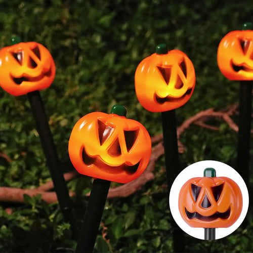 Lighted Halloween Pumpkin and Ghost Solar Decor Set