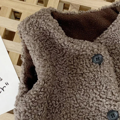 Kids Lamb Wool Winter Waist Coat