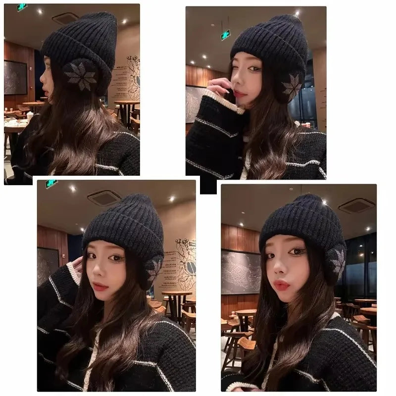Unisex Winter Knit Beanie with Ear Protection