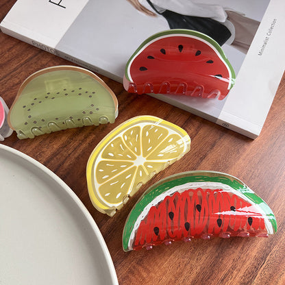 Summer Acrylic Fruit Hair Claw Clip for Women