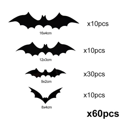 3D PVC Halloween Bats Wall Stickers