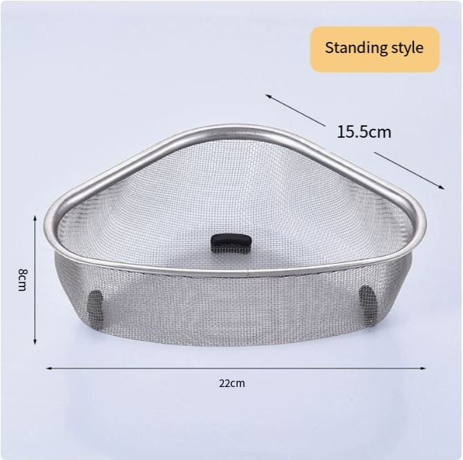 Triangular Stainless Steel Sink Drainer Basket (1PC)