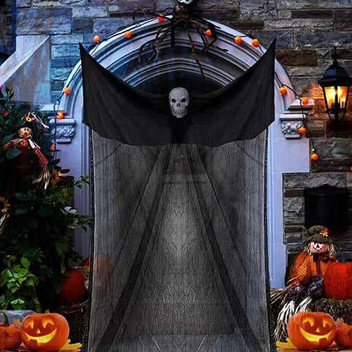 Outdoor Halloween Ghost Decoration with Skeleton Mask