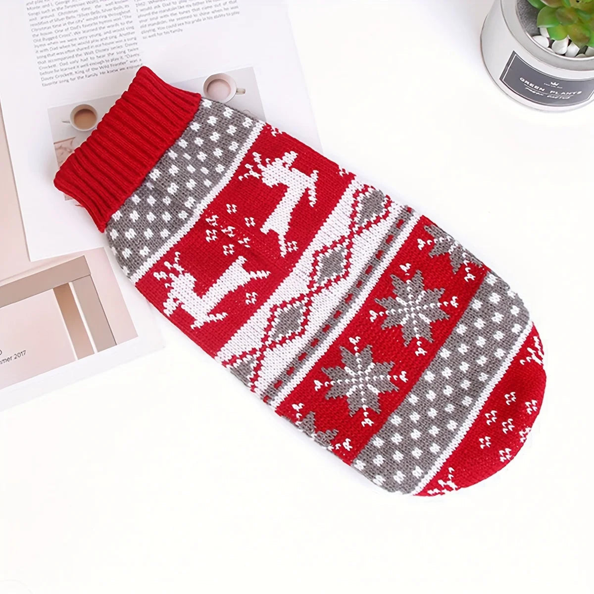 Knitted Dog Christmas Sweater for Small Pets