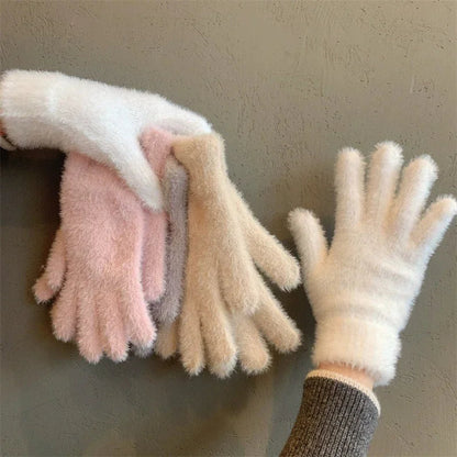 Soft Plush Winter Gloves for Women