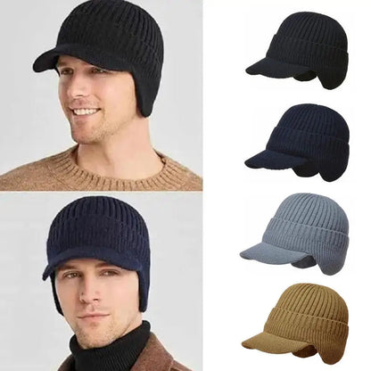 Men Knit Ear Cover Winter Hat