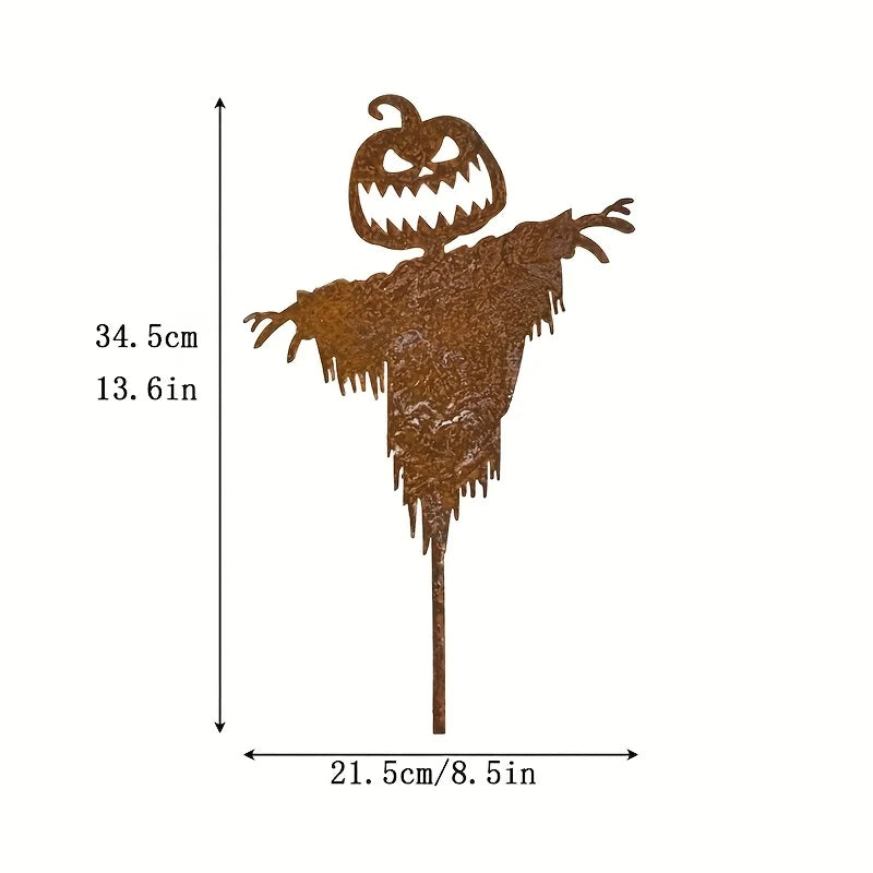 Rustic Scary Pumpkin Scarecrow Halloween Decor