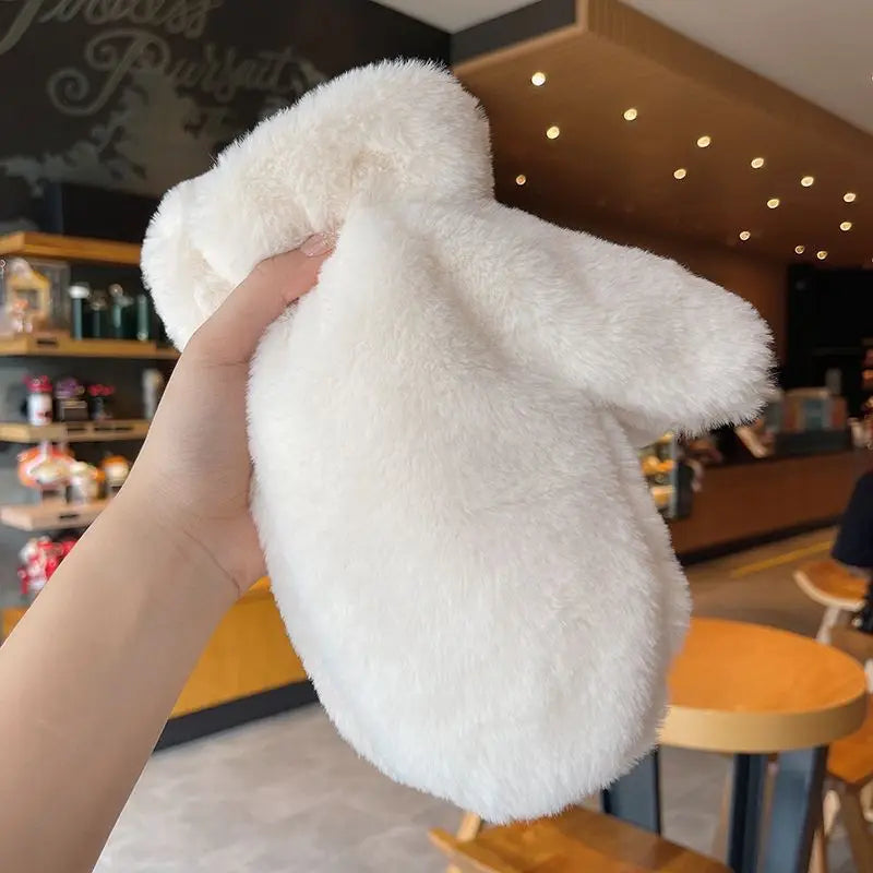 Fluffy Plush Mittens Winter Warm Gloves