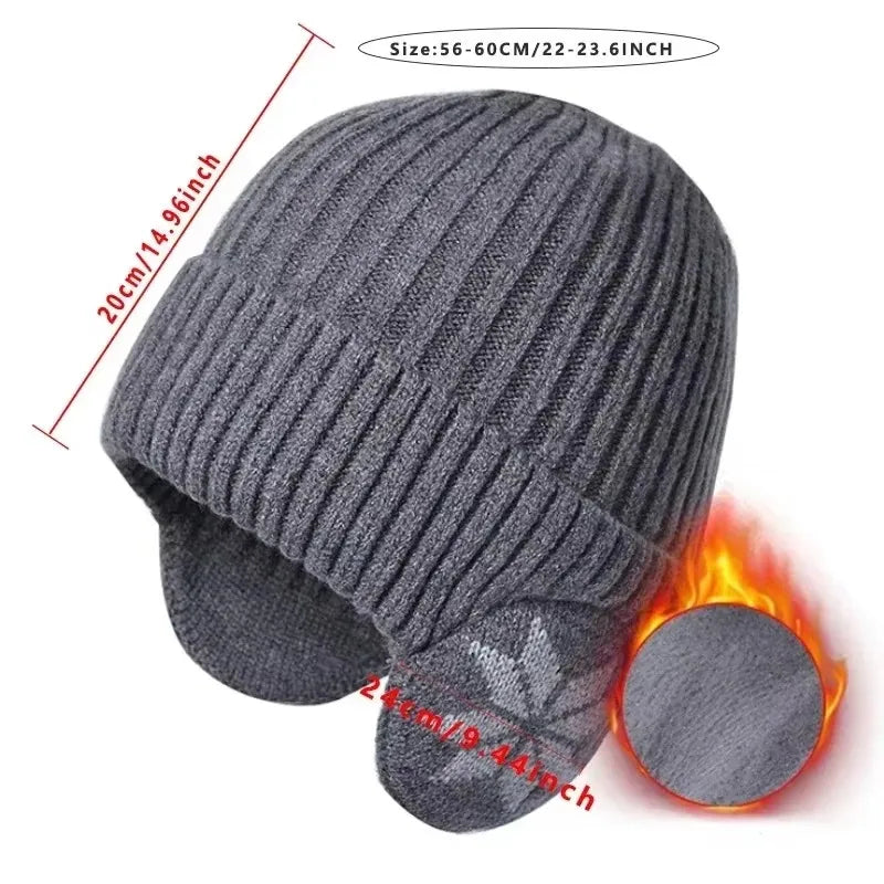 Unisex Winter Knit Beanie with Ear Protection