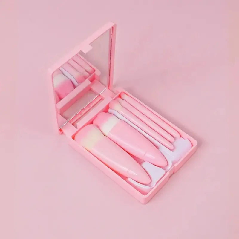 Mini Makeup Brush Set with Mirror