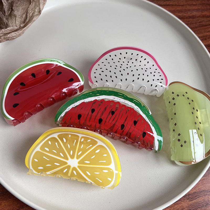 Summer Acrylic Fruit Hair Claw Clip for Women