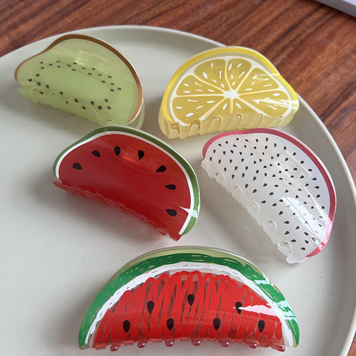 Summer Acrylic Fruit Hair Claw Clip for Women