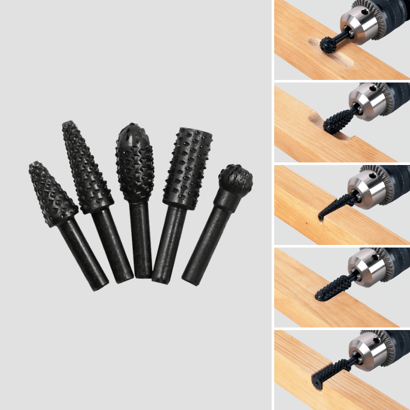 Rotary cutter set for precise wood and metal engraving