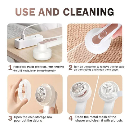 Rechargeable Electric Lint Remover for Clothing, Furniture, and Carpets