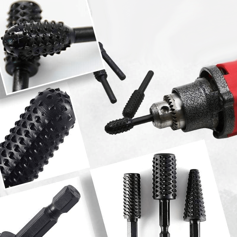 Rotary cutter set for precise wood and metal engraving