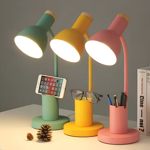 Modern Nordic LED table lamp with stylish pen holder