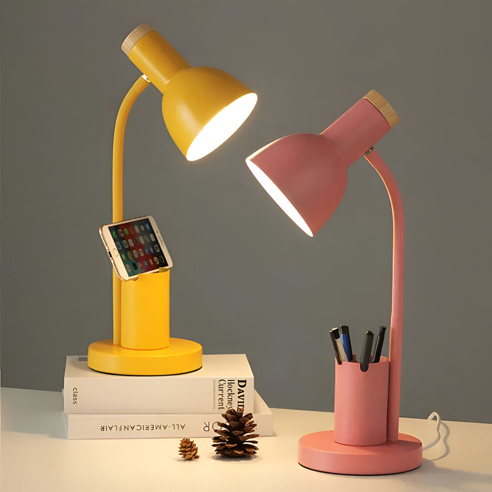 Modern Nordic LED table lamp with stylish pen holder