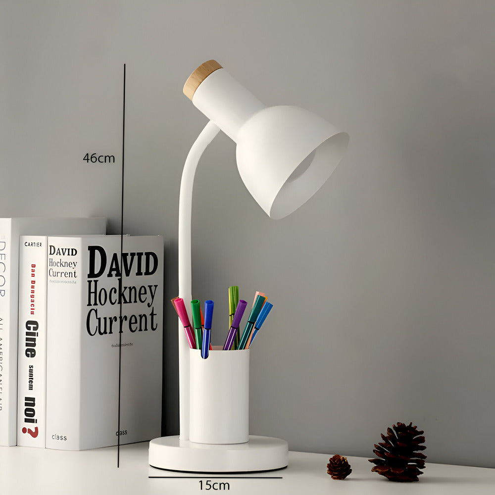 Modern Nordic LED table lamp with stylish pen holder