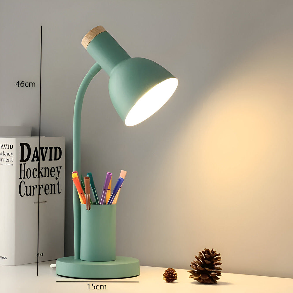 Modern Nordic LED table lamp with stylish pen holder