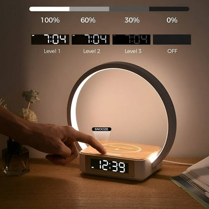 3-in-1 Table Lamp – Wireless Charging, Alarm Clock & Touch Control
