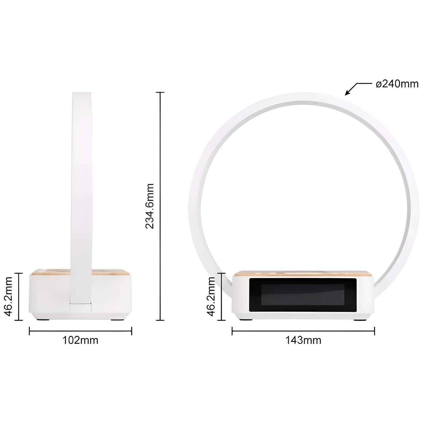 3-in-1 Table Lamp – Wireless Charging, Alarm Clock & Touch Control