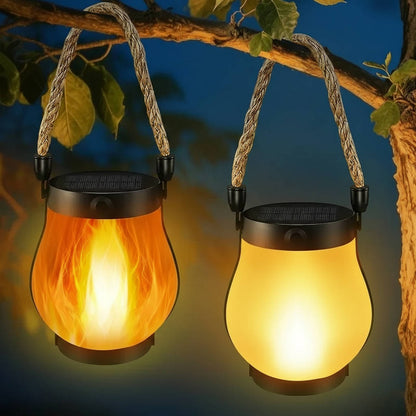 Solar Outdoor Porch Flame Lanterns
