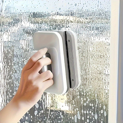 Double-sided magnetic window squeegee for double glazing