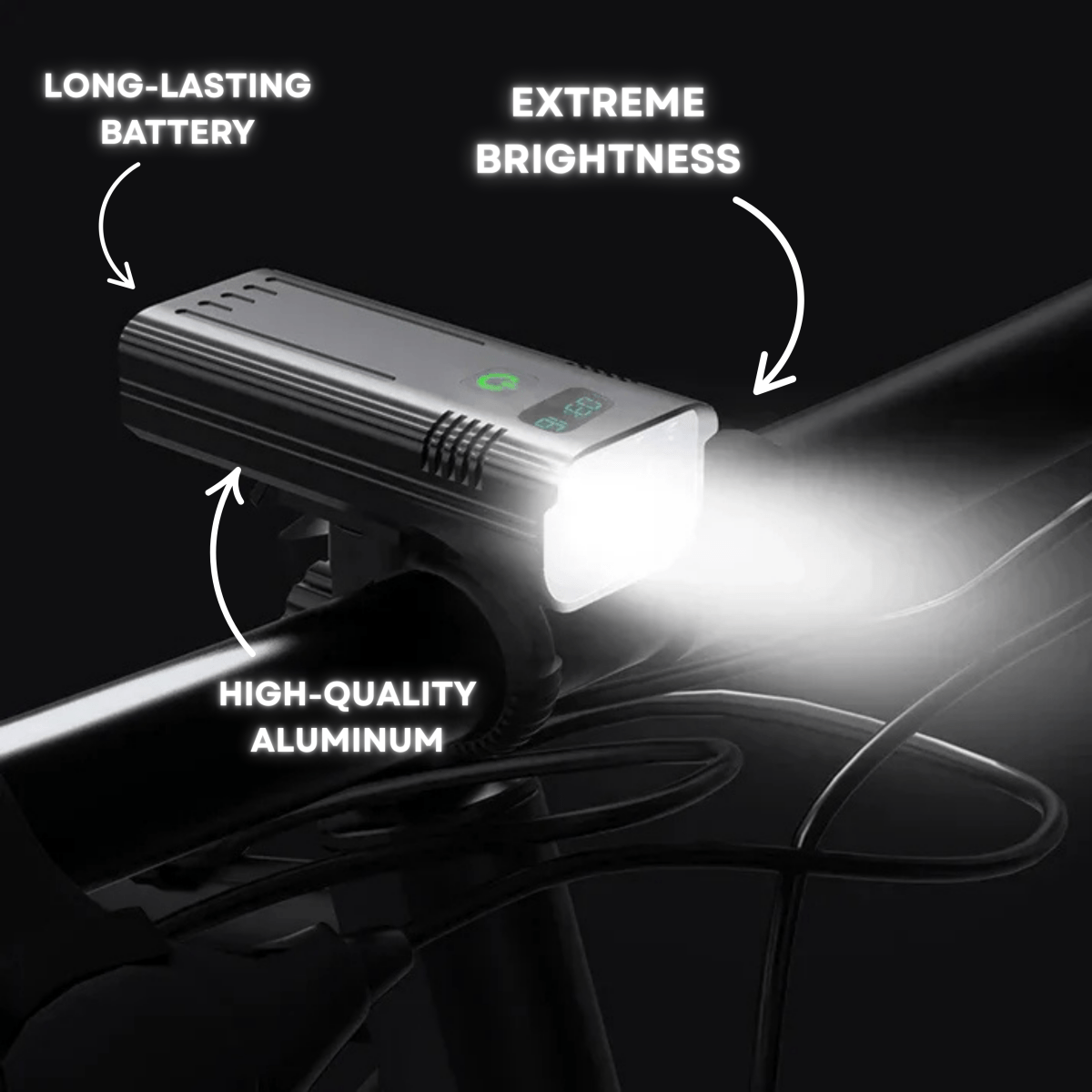 5000 Lumen Bike Light with 12 LEDs & USB-C Rechargeable Battery