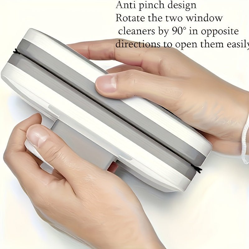 Double-sided magnetic window squeegee for double glazing