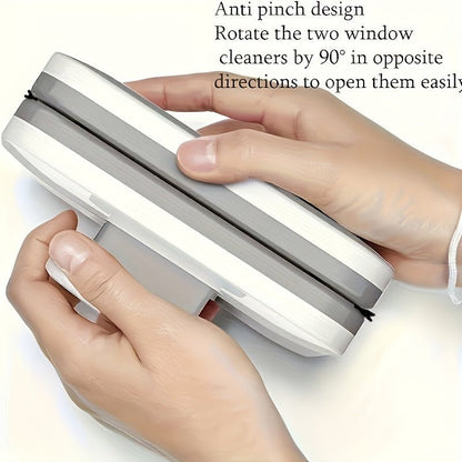 Double-sided magnetic window squeegee for double glazing