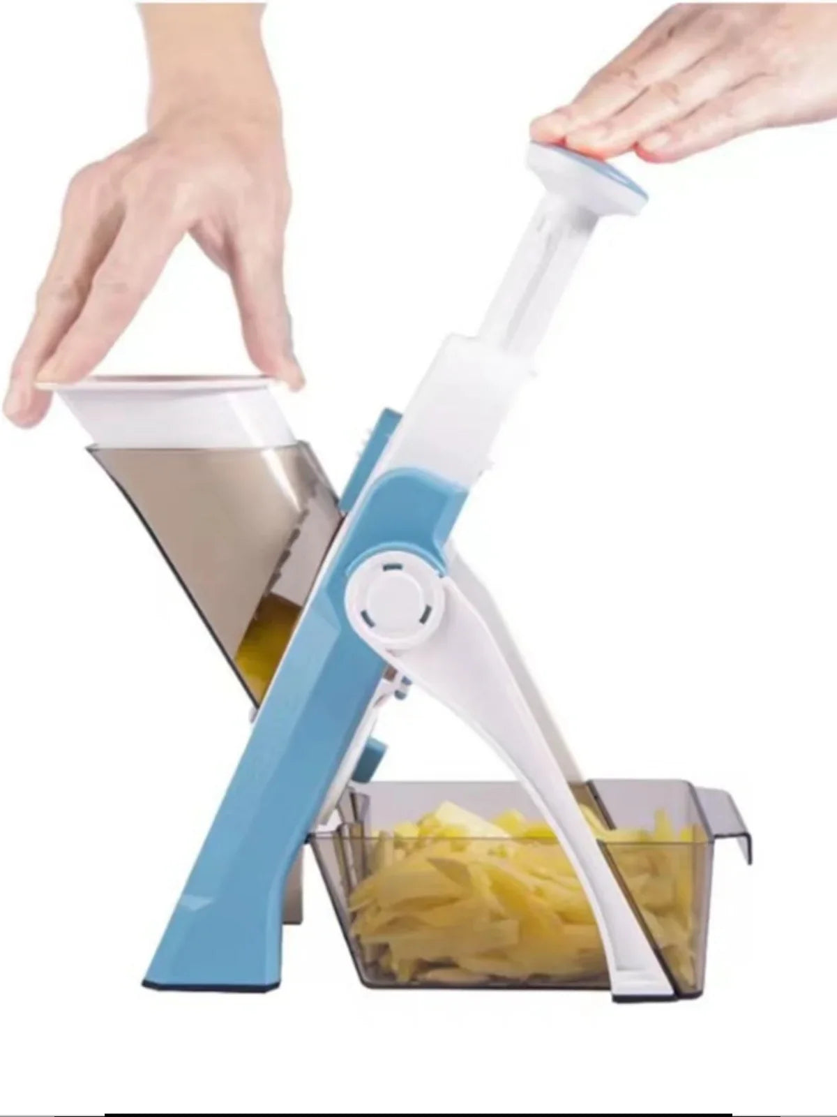 Kitchen Slicer With Adjustable Thickness And Collection Container