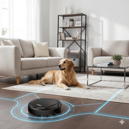Smart robot vacuum cleaner with ultra-quiet cleaning and HEPA filtration