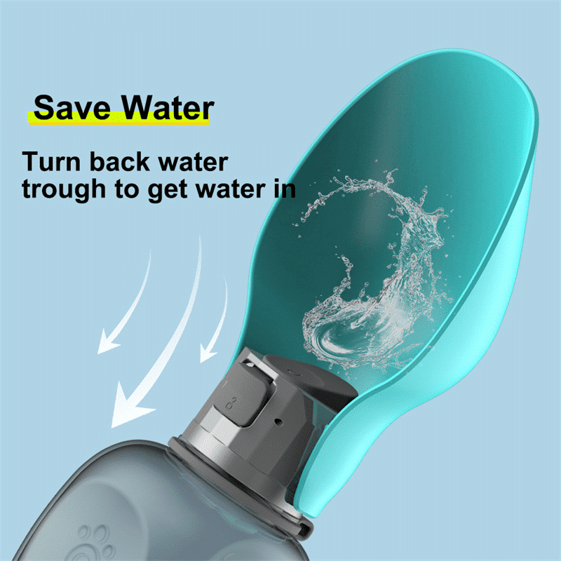 Travel Water Bottle For Dogs With Foldable Leak-proof Bowl, Large Capacity 27.05oz