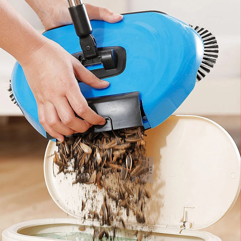 Manual 2-in-1 Broom with Rotating Brush