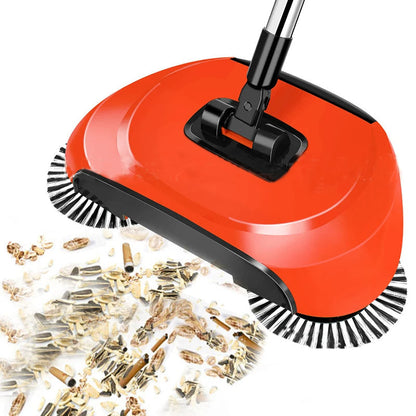 Manual 2-in-1 Broom with Rotating Brush