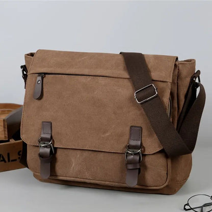 Mens Canvas Satchel Messenger Sling Bag