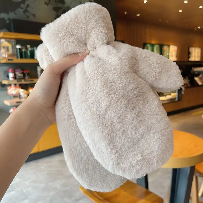 Fluffy Plush Mittens Winter Warm Gloves