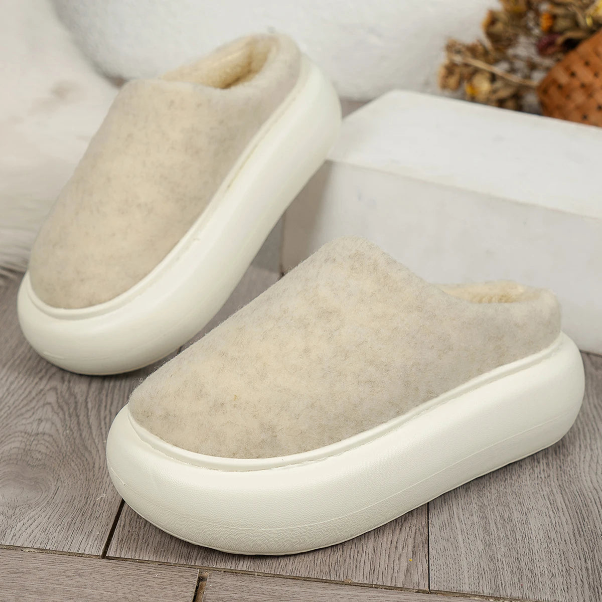 Warm Plush Indoor Winter Slippers for Women