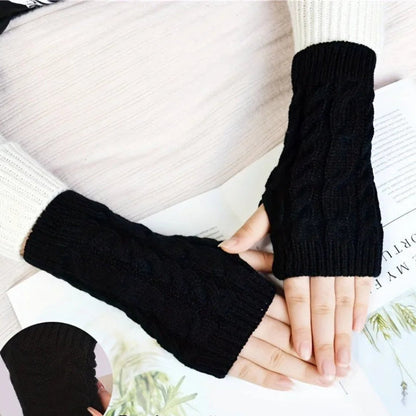 Knit Womens Winter Fingerless Gloves