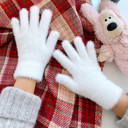 Soft Plush Winter Gloves for Women
