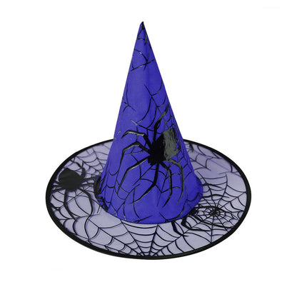 Colorful Spider Web Witch Hat Halloween Costume
