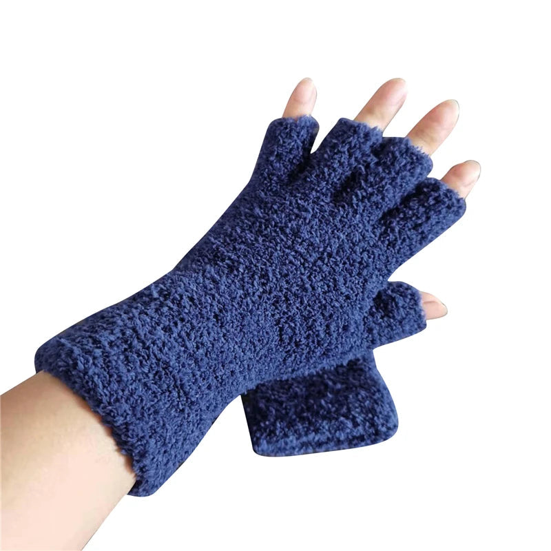 Winter Comfort Knit Half Finger Gloves