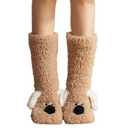 Cute Dog Fuzzy Socks Winter Leg Warmer