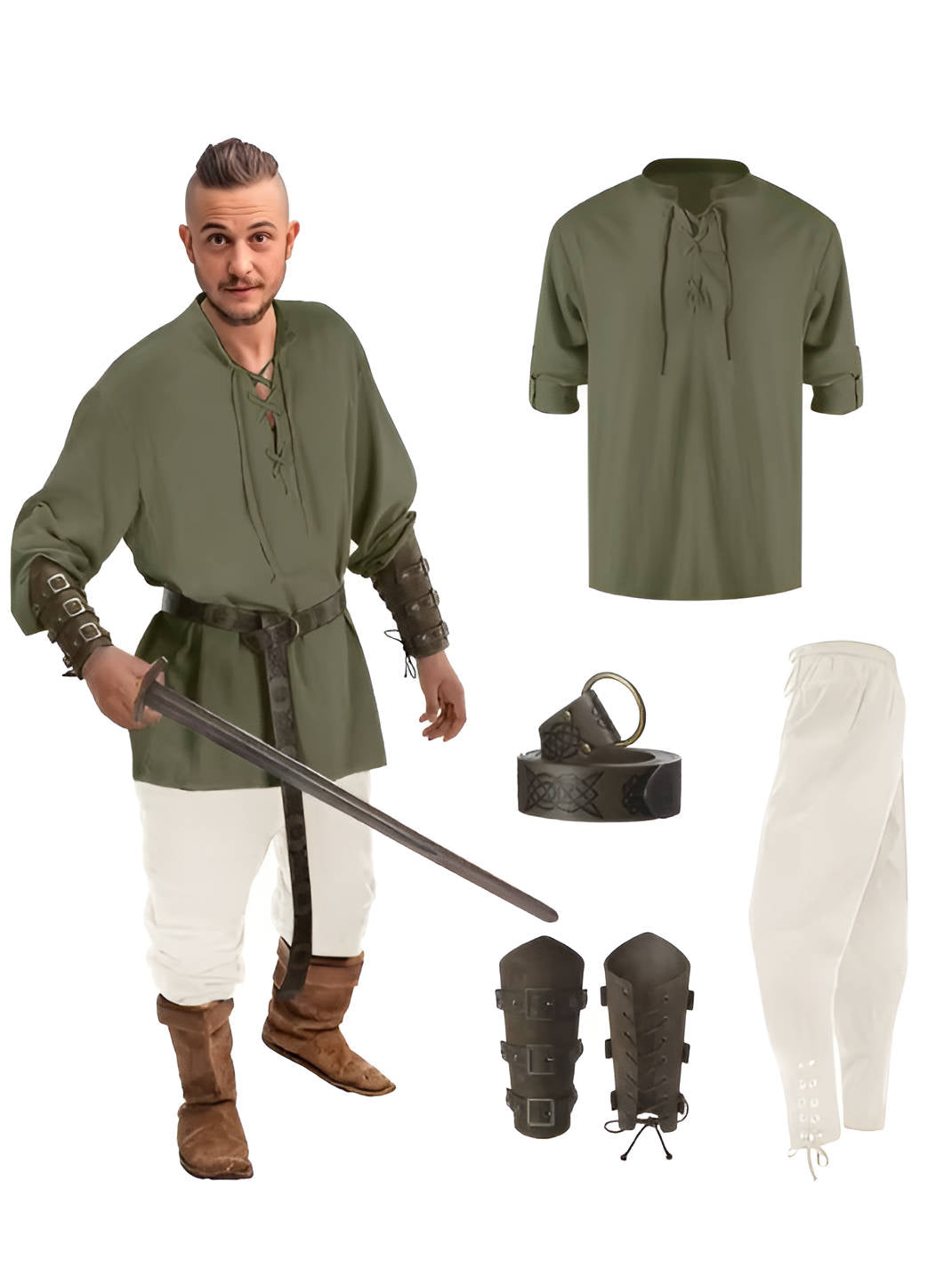 Men 4 Piece Halloween Medieval Party Costumes
