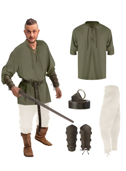 Men 4 Piece Halloween Medieval Party Costumes