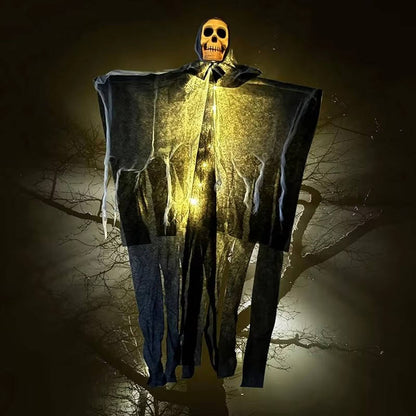 Glowing Skull Scary Outdoor Halloween Decorations- Set of Two