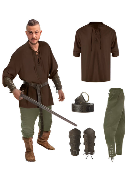 Men 4 Piece Halloween Medieval Party Costumes